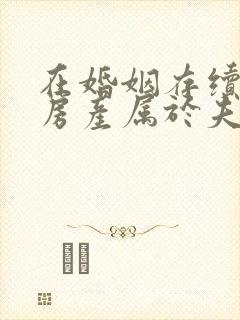 在婚姻存续期间房产属于夫妻共同财产