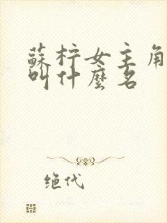 苏柠女主角小说叫什么名