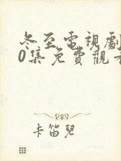 冬至电视剧全40集免费观看