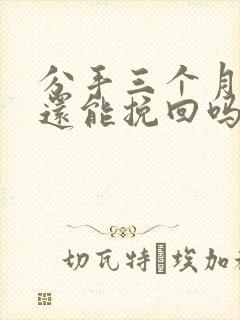 分手三个月了,还能挽回吗