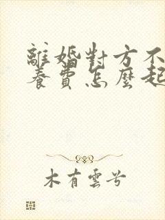 离婚对方不出抚养费怎么起诉封面