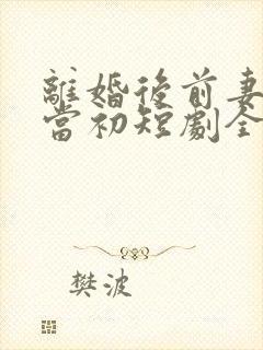 离婚后前妻悔不当初短剧全集