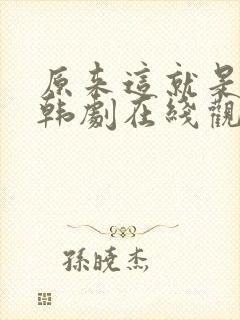 原来这就是爱啊韩剧在线观看免费封面