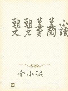 朝朝暮暮小说全文免费阅读