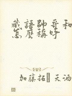 藏语帅哥和美女怎么称呼封面