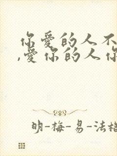 你爱的人不爱你,爱你的人你不爱封面
