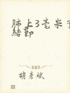 肺上3毫米实性结节封面