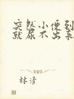 突然小便到一半就尿不出来了封面