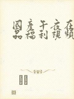 国产午夜在线精品福利视频