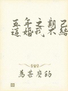 五年之期己到,这婚我不结了短剧免费观看封面