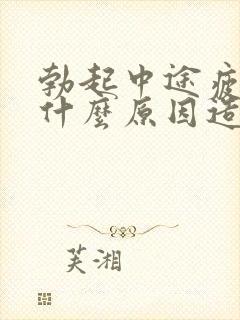 勃起中途疲软是什么原因造成得