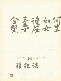 分手后如何挽回双子座女生