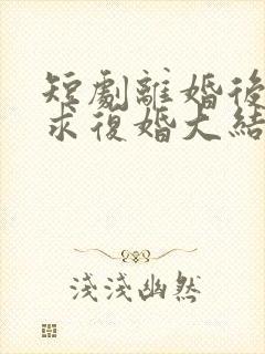 短剧离婚后前夫求复婚大结局