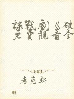 谍战剧《破绽》免费观看全集