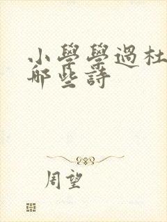 小学学过杜甫的哪些诗封面