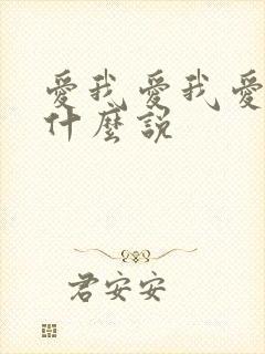 爱我爱我爱我凭什么说