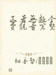 正者无敌全集免费观看完整版