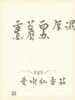 舌苔白厚湿气重怎么办