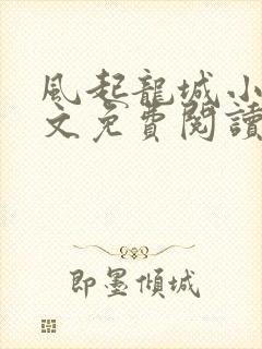 风起龙城小说全文免费阅读完整版