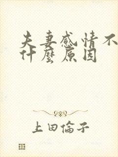 夫妻感情不好是什么原因