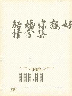 结婚你想好了剧情分集