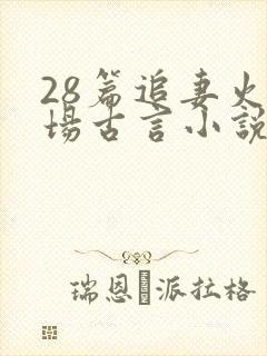 28篇追妻火葬场古言小说