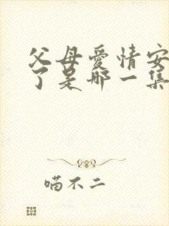 父母爱情安杰死了是哪一集封面