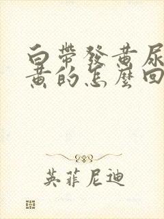 白带发黄尿也是黄的怎么回事