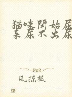 猫咪开始尿血后来尿不出尿是什么原因