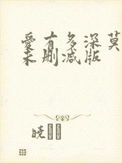 爱有多深莫妮卡未删减版封面