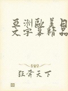 亚洲欧美日韩中文字幕精品