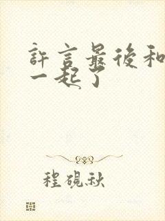 许言最后和谁在一起了封面