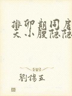 排卵期同房后两天小腹隐隐作痛封面