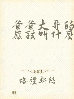 爸爸大哥的老婆应该叫什么