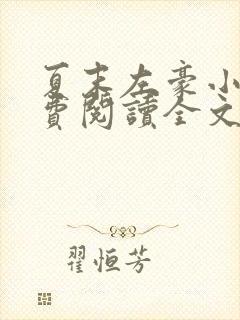 夏末左豪小说免费阅读全文无弹窗