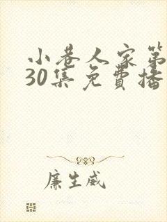 小巷人家第二部30集免费播放封面