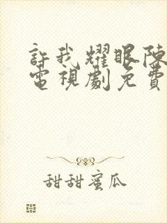 许我耀眼陈伟霆电视剧免费观看封面