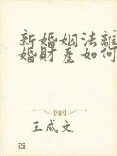 新婚姻法离婚离婚财产如何分割