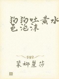 狗狗吐黄水带白色泡沫