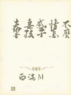 夫妻感情不好影响孩子怎么办封面