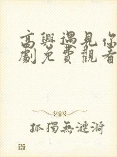 高兴遇见你电视剧免费观看完整版