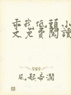 乖我低头小说全文免费阅读无弹窗