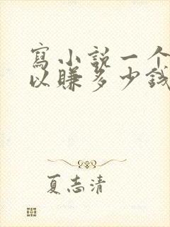 写小说一个月可以赚多少钱