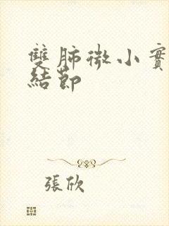 双肺微小实性小结节