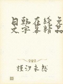 日韩在线免费中文字幕精品封面