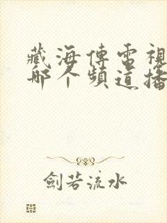 藏海传电视剧在哪个频道播放封面