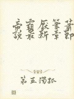 帝霸厌笔萧生小说最新章节列表最