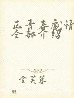 正青春剧情分集全部介绍封面