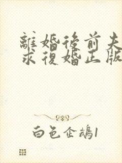 离婚后前夫哭着求复婚正版