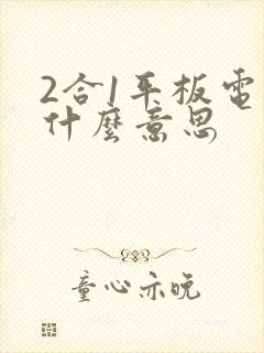 2合1平板电脑什么意思